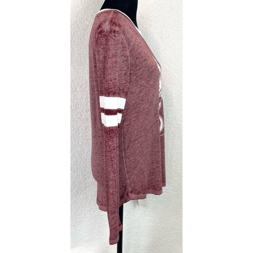 (NWT) DISNEY • Maroon/White Minnie Mouse Long Sleeve Casual Shirt, M - Picture 8 of 14